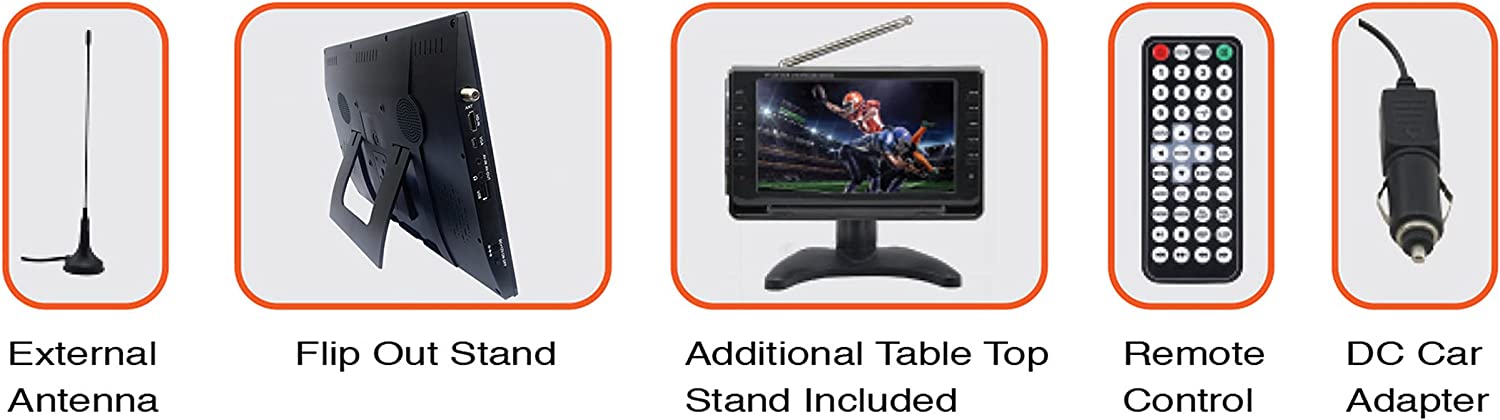 Naxa Portable 14.1" 12 Volt ACDC TV and Digital Multimedia Player