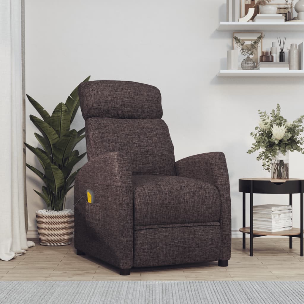 vidaXL Massage Recliner Chair Adjustable Push Armchair for Elderly Fabric
