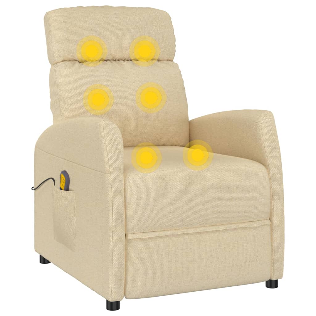 vidaXL Massage Recliner Chair Adjustable Push Armchair for Elderly Fabric