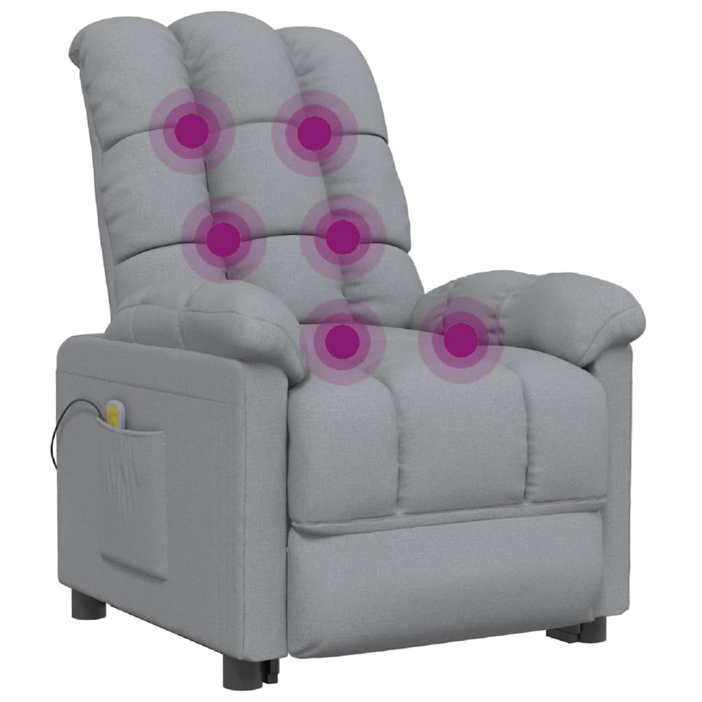 vidaXL Massage Recliner Electric Massaging Recliner Chair for Elderly Fabric