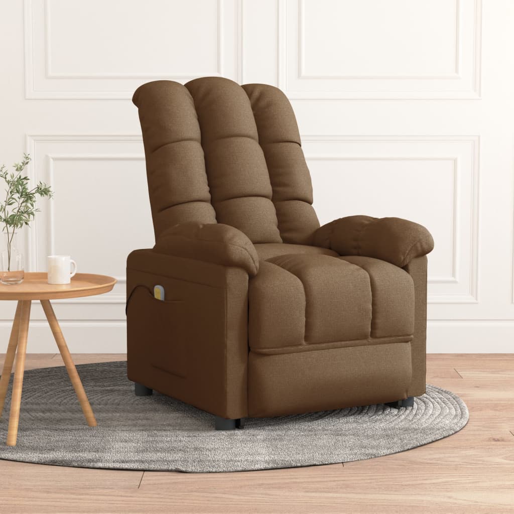 vidaXL Massage Recliner Electric Massaging Recliner Chair for Elderly Fabric