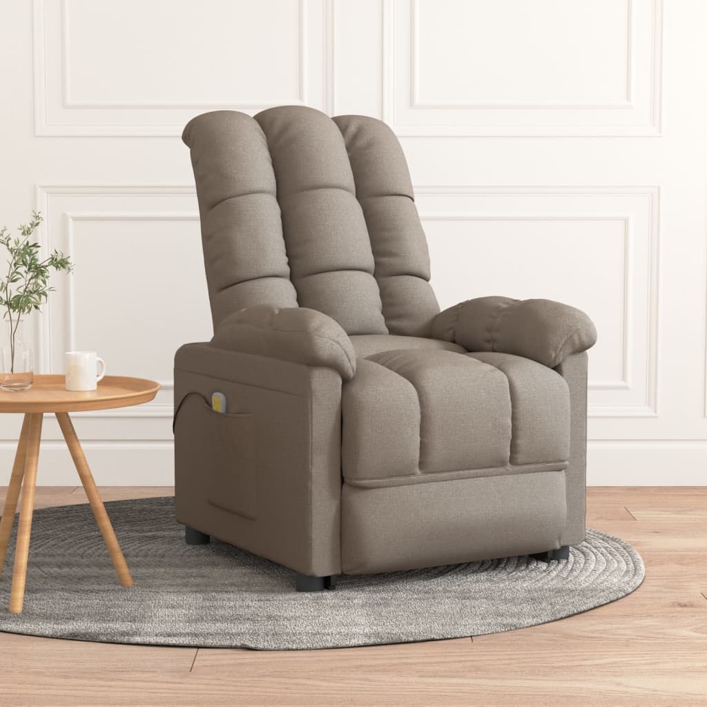 vidaXL Massage Recliner Electric Massaging Recliner Chair for Elderly Fabric