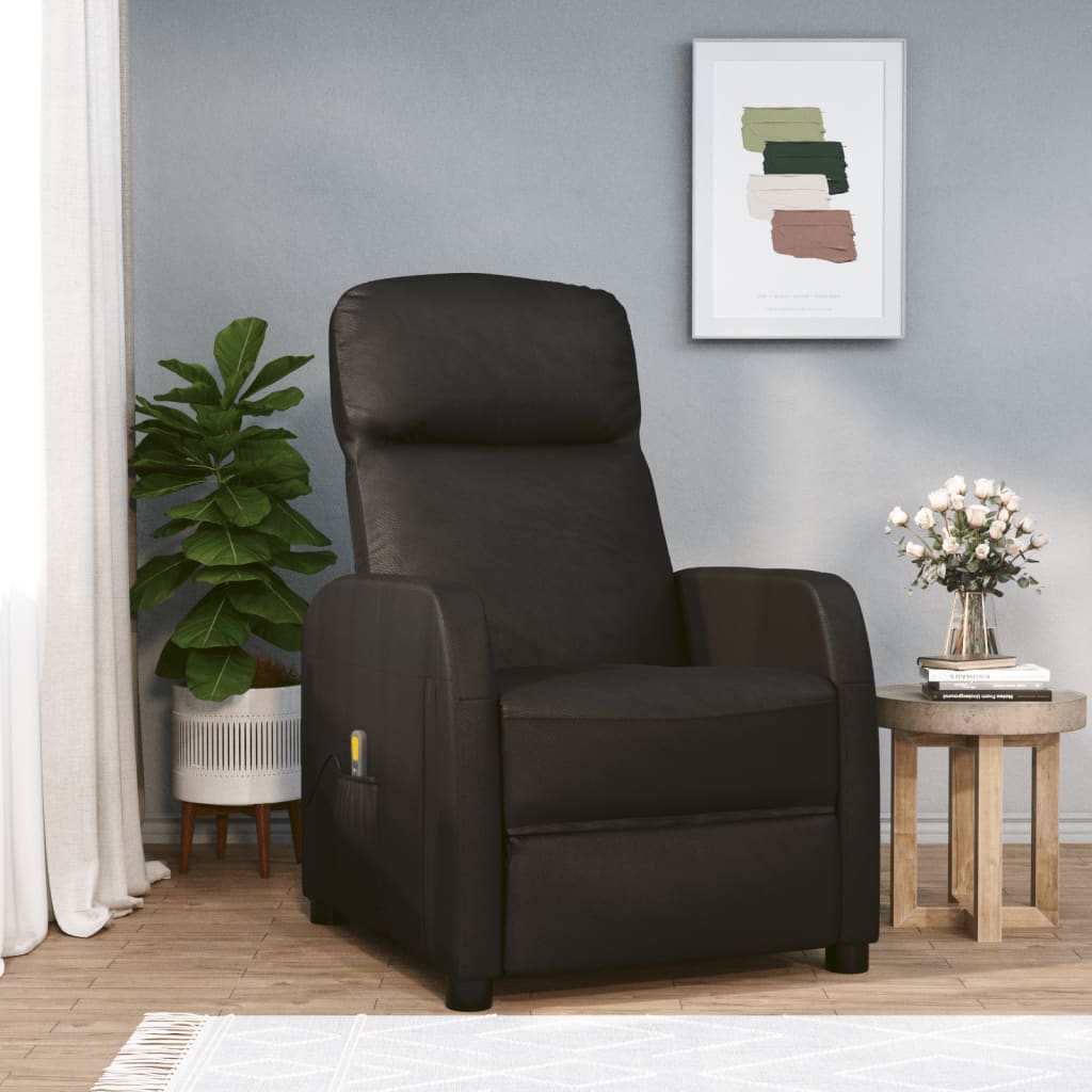 vidaXL Massage Reclining Chair Leisure Recliner for Home Theater Faux Leather