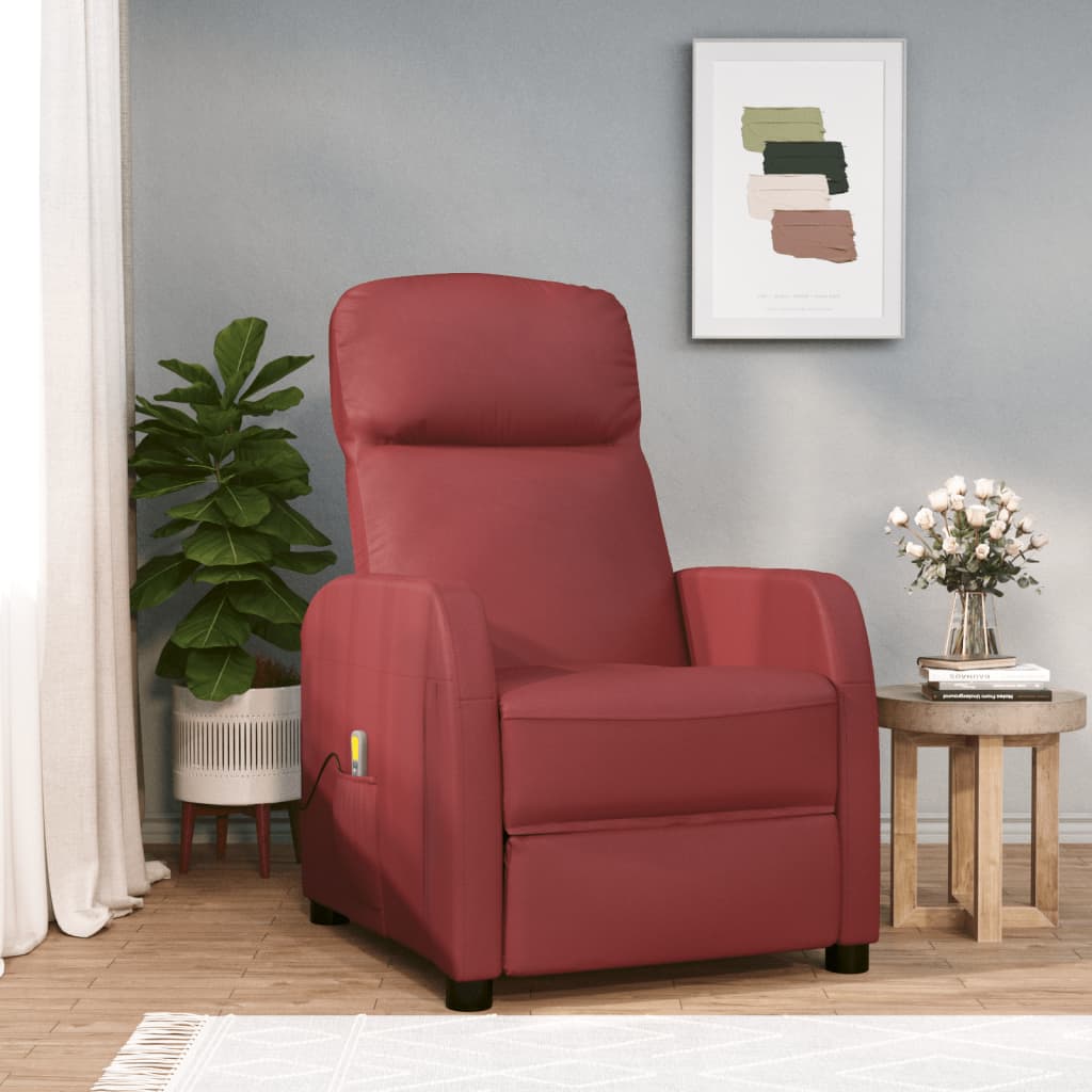 vidaXL Massage Reclining Chair Leisure Recliner for Home Theater Faux Leather