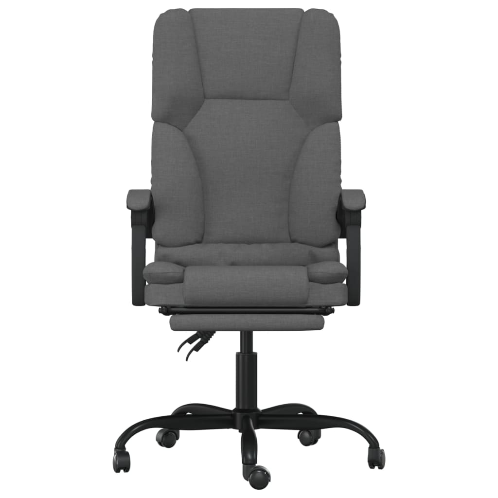vidaXL Massage Chair Swivel Desk Office Chair with Adjustable Footrest Fabric