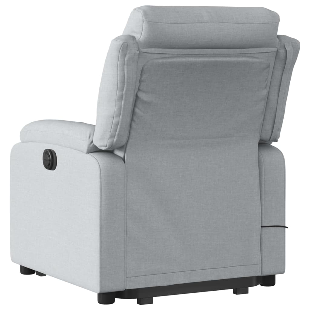 vidaXL Stand up Massage Recliner Chair Light Gray Fabric