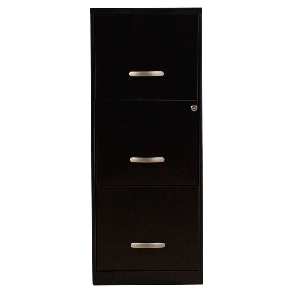 Black Metal 3-Drawer Vertical Key Locking File Cabinet