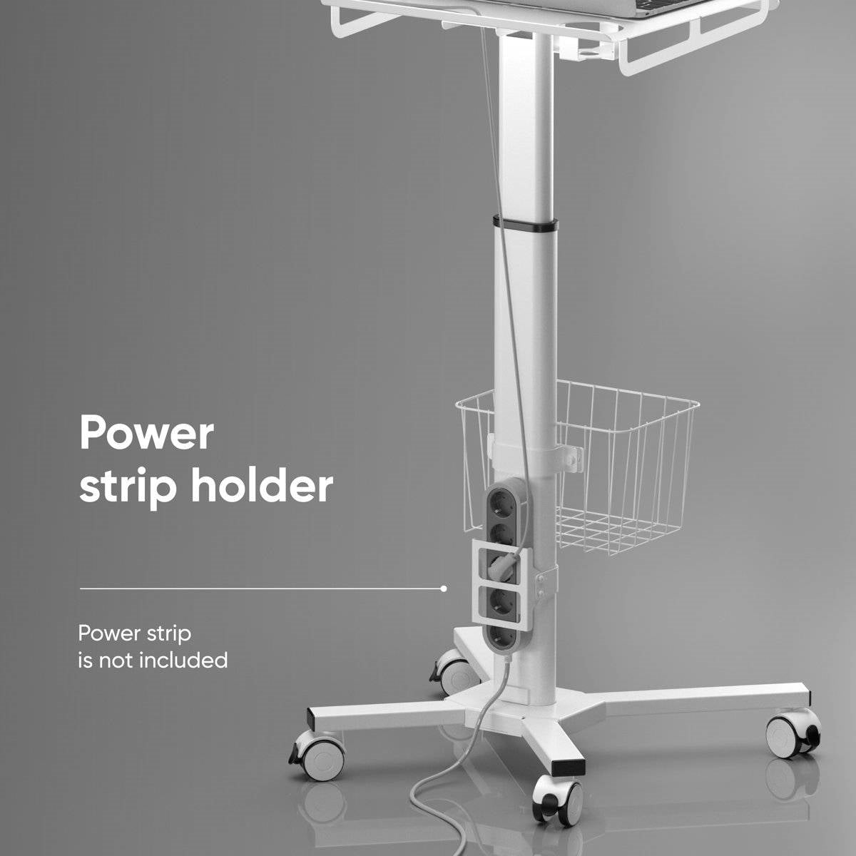 Hospital Style White Mobile Stand-Up Computer Desk Portable Workstation-3