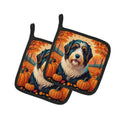 Bearded Collie Fall Pair of Pot Holders
