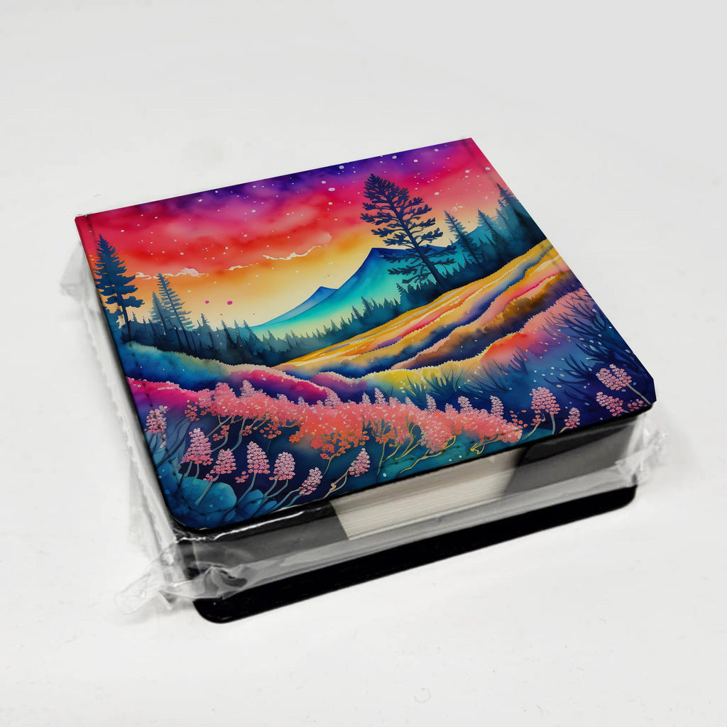 Colorful Yarrow PU Leather Note Paper Holder
