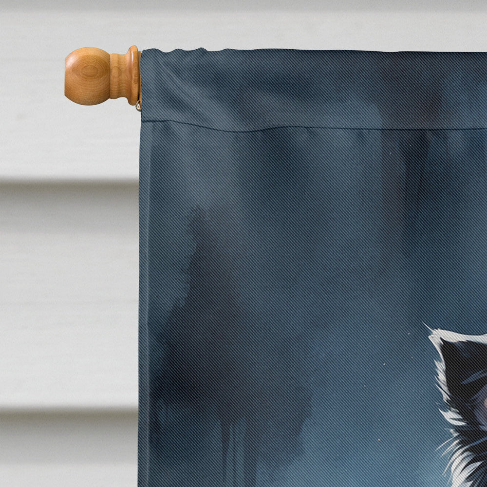 Border Collie Puppy Halloween House Flag