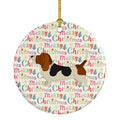 Basset Hound Merry Christmas Ceramic Ornament