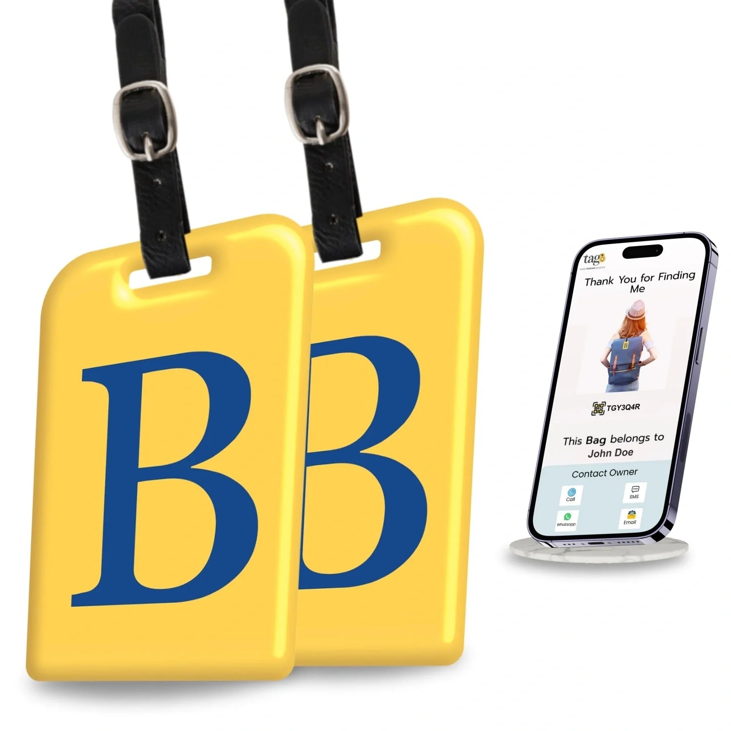 Initials Bag tag B [pack 2]